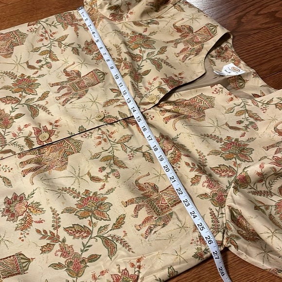 TALBOTS women’s Petite floral ELEPHANT blazer jacket SILK Asian / Indian 20WP - Picture 10 of 12